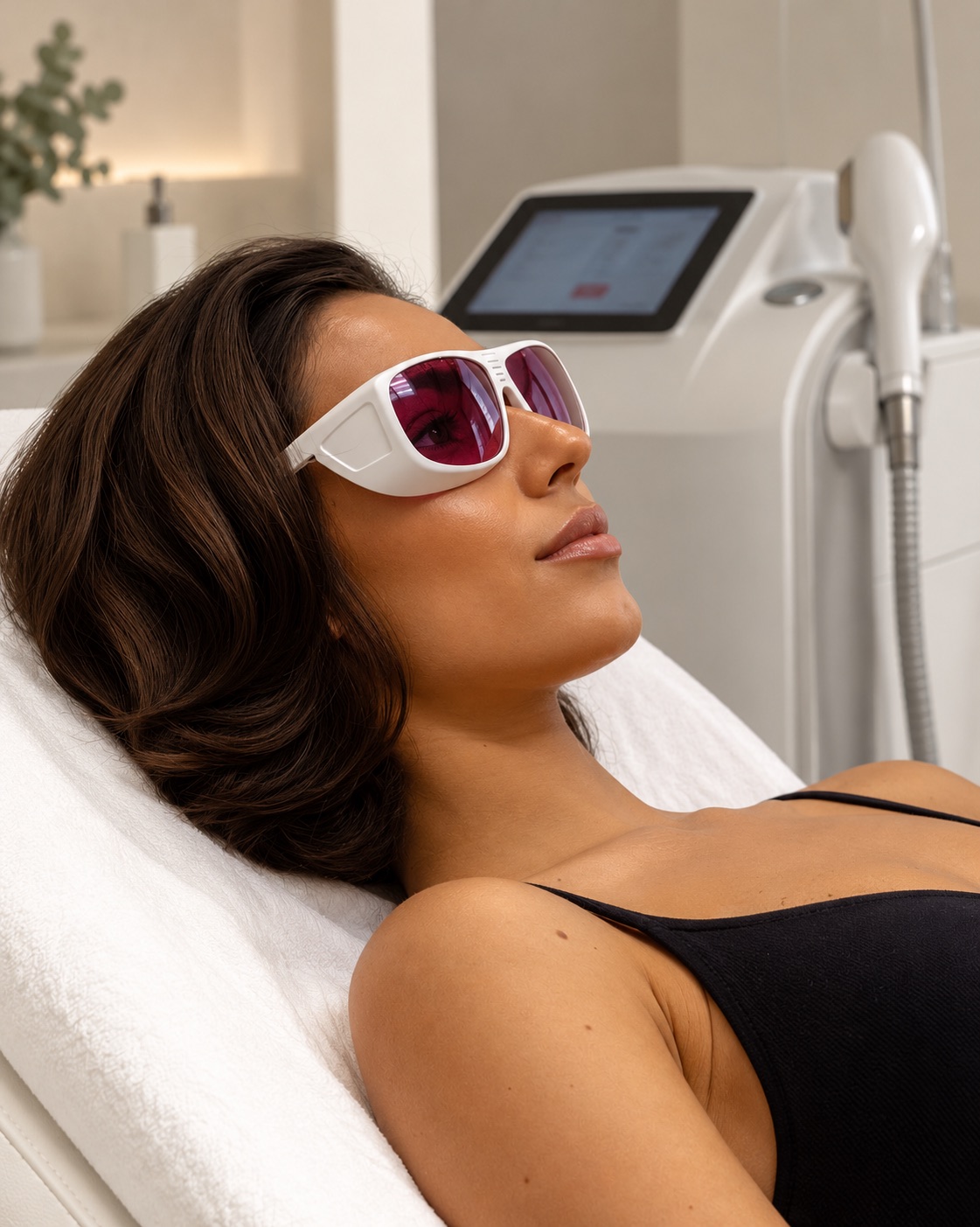 Relaxed client reclining in a treatment chair at The Laser Lounge & Skin in Chandler, AZ